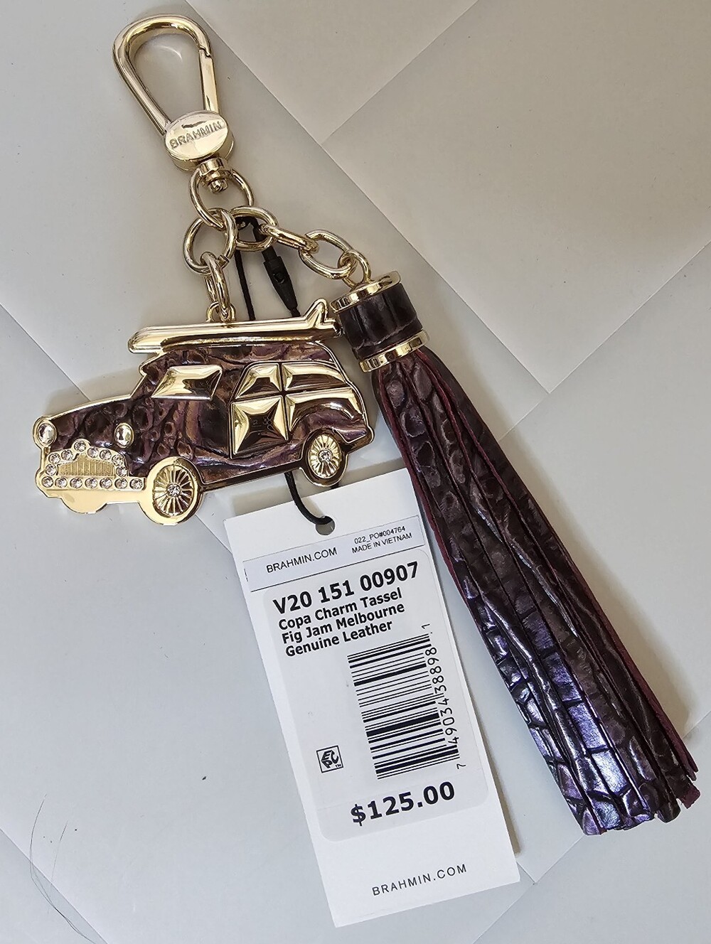 Brahmin Copa Charm Tassel Fig Jam Melbourne NWT